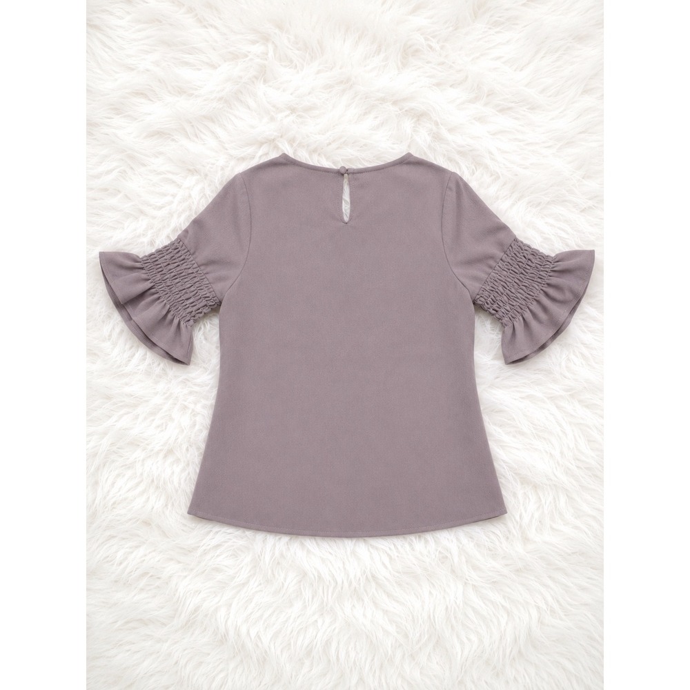 Mikarose NWT Lavender Blouse XS Ruffle Sleeve Boutique Top Modest Chic Boho - Picture 3 of 3